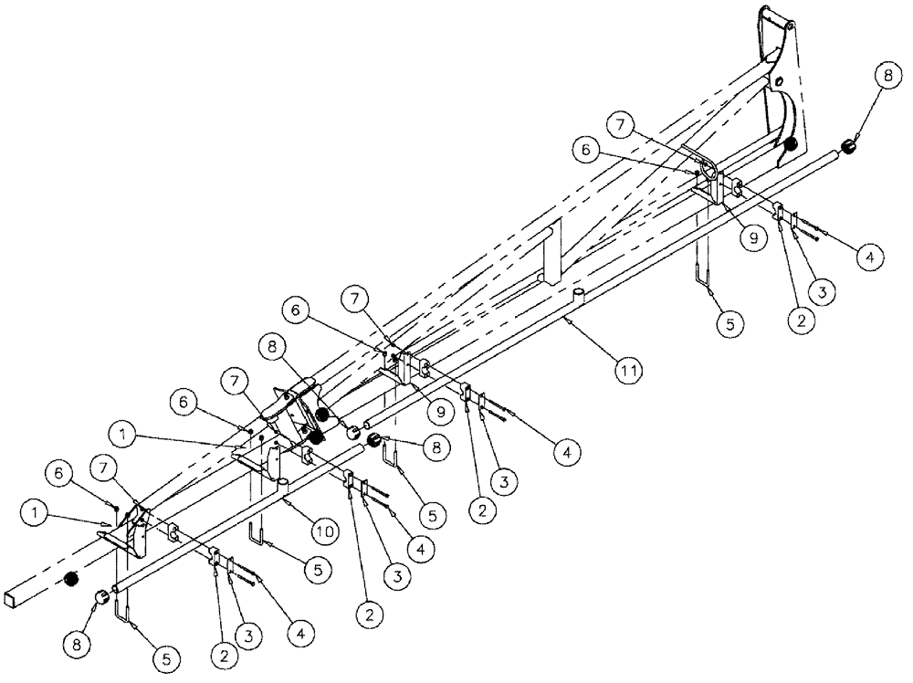 Схема запчастей Case IH SPX3310 - (09-043) - NOZZLE SPACING GRP, 5 SECTION 90, 10" Liquid Plumbing