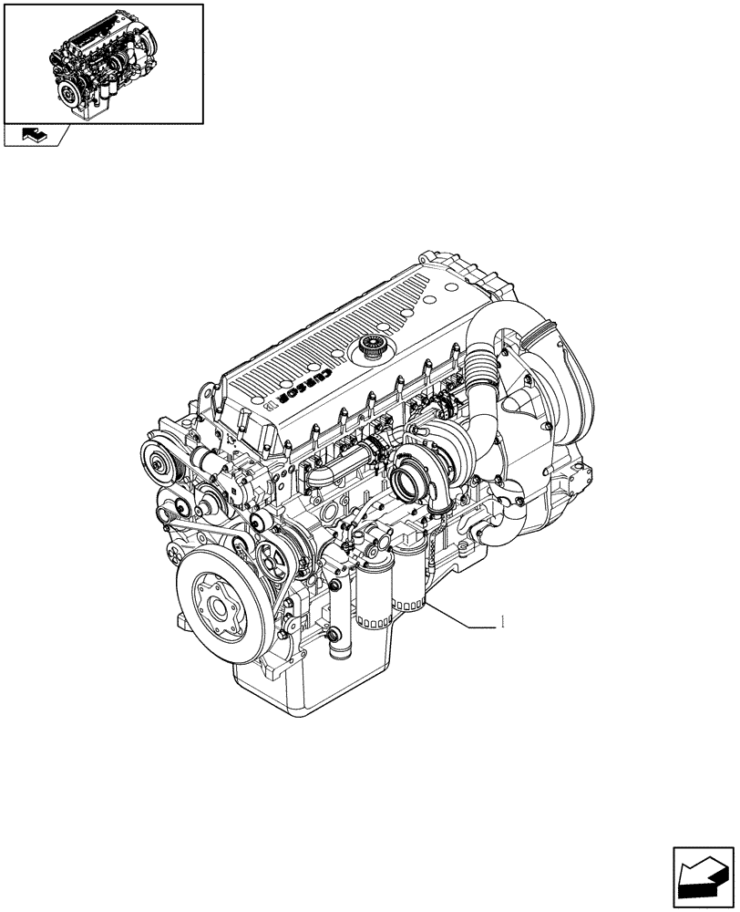 Схема запчастей Case IH F3CE0684F E001 - (10.001.01) - ENGINE ASSY (84218816) (01) - ENGINE