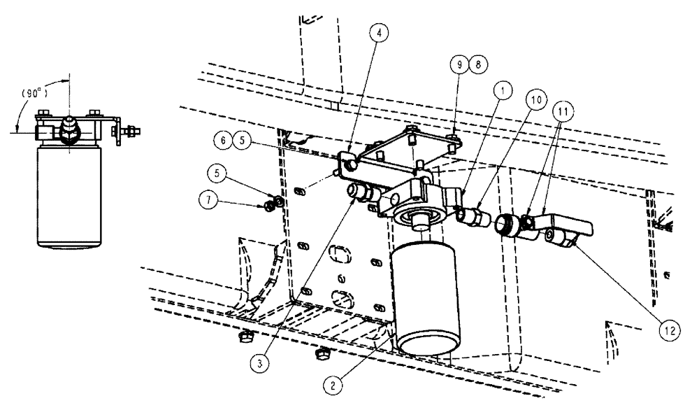 Схема запчастей Case IH TITAN 3020 - (02-013) - FUEL STRAINER GROUP (01) - ENGINE