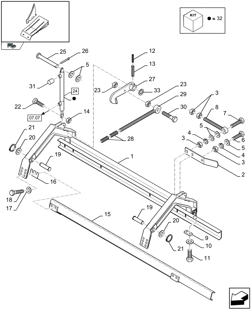 Схема запчастей Case IH LBX432R - (13.18[01]) - SUSPENSION FRAME (13) - FEEDER