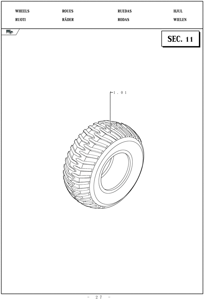 Схема запчастей Case IH LBX332P - (11.00[01]) - PICTORIAL OVERVIEW 1/1 - WHEELS (11) - WHEELS