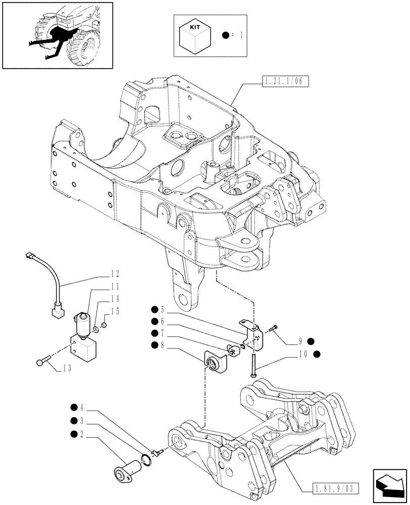 Схема запчастей Case IH MAXXUM 140 - (1.75.0/06) - INTEGRATED FRONT HPL WITH PTO - POTENTIOMETER AND SOLENOID VALVE - C6519 (VAR.330847-331847-332847-333847-334847-335847) (06) - ELECTRICAL SYSTEMS