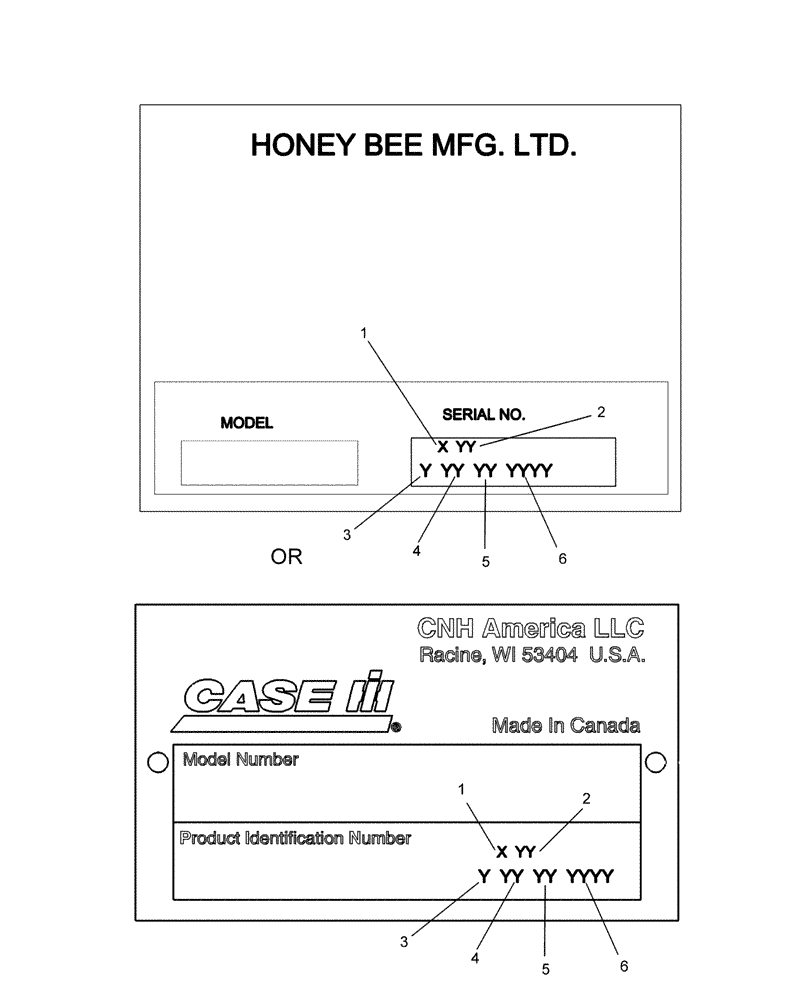 Схема запчастей Case IH DHX181 - (01.00) - SERIAL NUMBER DESCRIPTION (00) - GENERAL