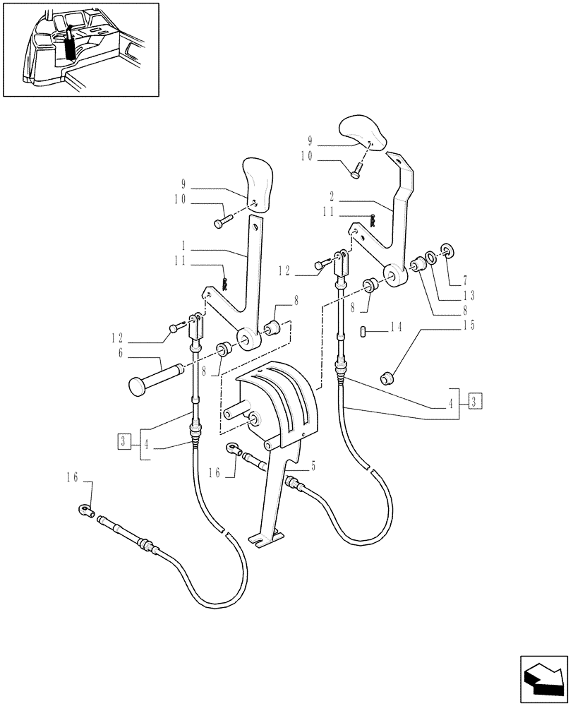 Схема запчастей Case IH MAXXUM 110 - (1.96.1/02[01]) - MDC FOR HEAVY DUTY AXLE - HYDRAULIC LIFT OUTER CONTROLS (VAR.330840-331840-331914) (10) - OPERATORS PLATFORM/CAB