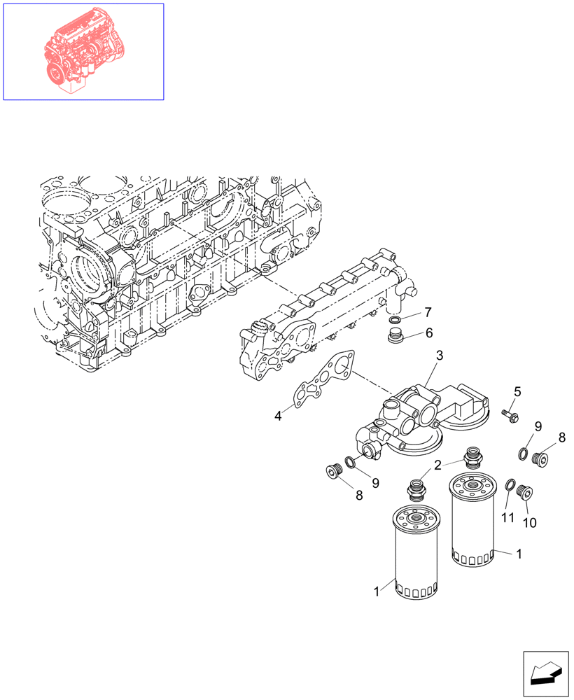 Схема запчастей Case IH STEIGER 435 - (02-59) - FILTER ENGINE OIL, STEIGER 385 / 435 & 485 (02) - ENGINE