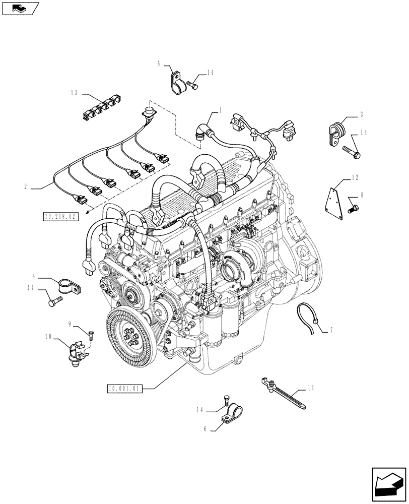 Схема запчастей Case IH F3AFE613A A002 - (55.100.05) - MOTOR ELECTRIC INSTALLATION (5801472754) (55) - ELECTRICAL SYSTEMS