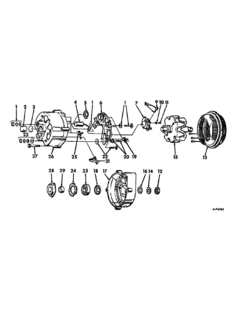 Схема запчастей Case IH 403 - (380) - ALTERNATOR GENERATOR, DELCO REMY, FOR C-263 AND D-301 ENGINES COMBINE SERIAL NO. 9957 AND ABOVE (55) - ELECTRICAL SYSTEMS