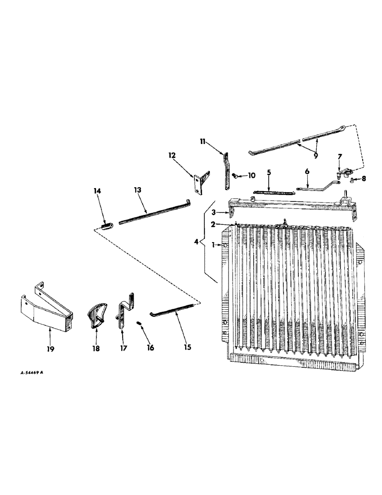 Схема запчастей Case IH 200 - (132) - CHASSIS, RADIATOR SHUTTER AND CONTROLS, FARMALL AND INTERNATIONAL 240 TRACTORS (12) - CHASSIS