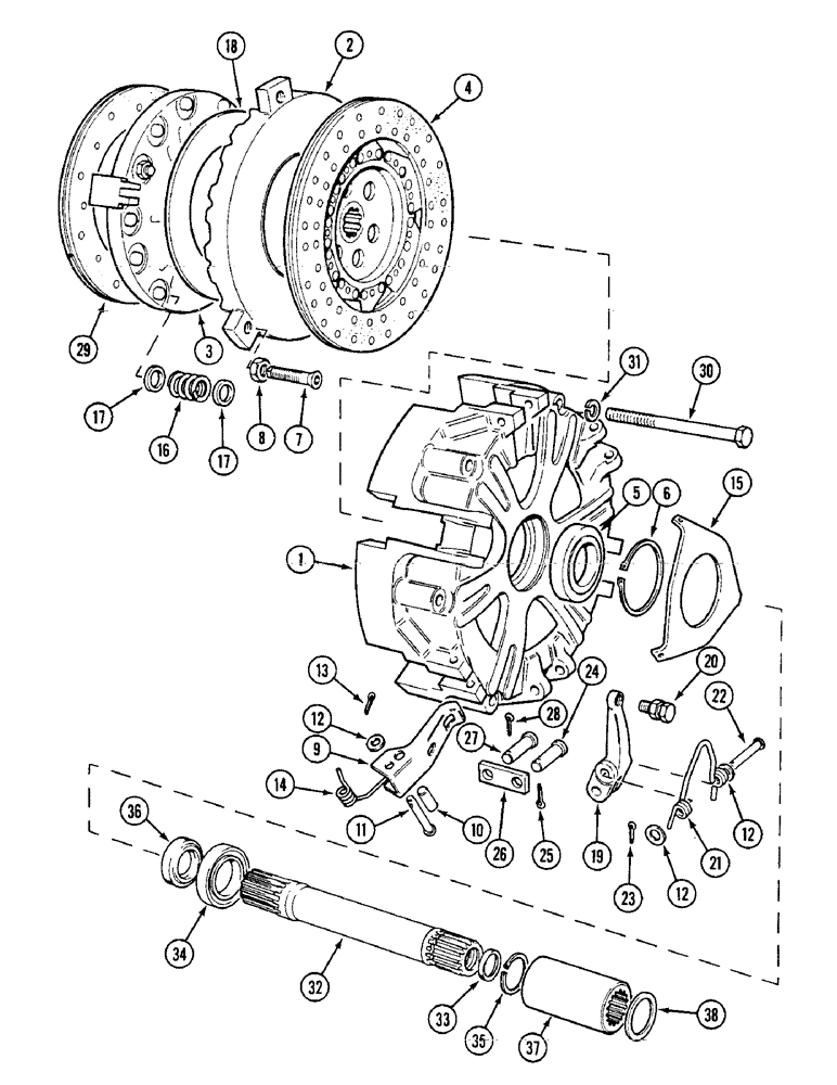 Схема запчастей Case IH 1594 - (6-152) - INDEPENDENT CLUTCH ASSEMBLY (06) - POWER TRAIN