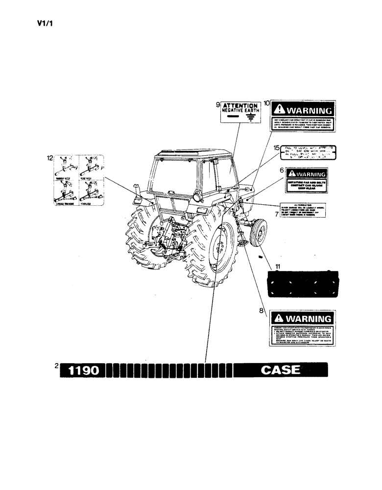 Схема запчастей Case IH 1190 - (V-01) - DECALS AND INSTRUCTION PLATES (18) - MISCELLANEOUS