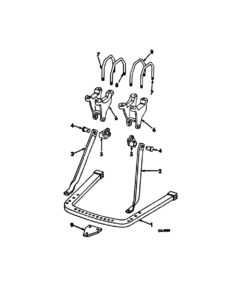 Схема запчастей Case IH 1468 - (09-05) - FRAME, FIXED NON-ADJUSTABLE DRAWBAR, TRACTORS WITH HEAVY DUTY SWINGING DRAWBAR (12) - FRAME