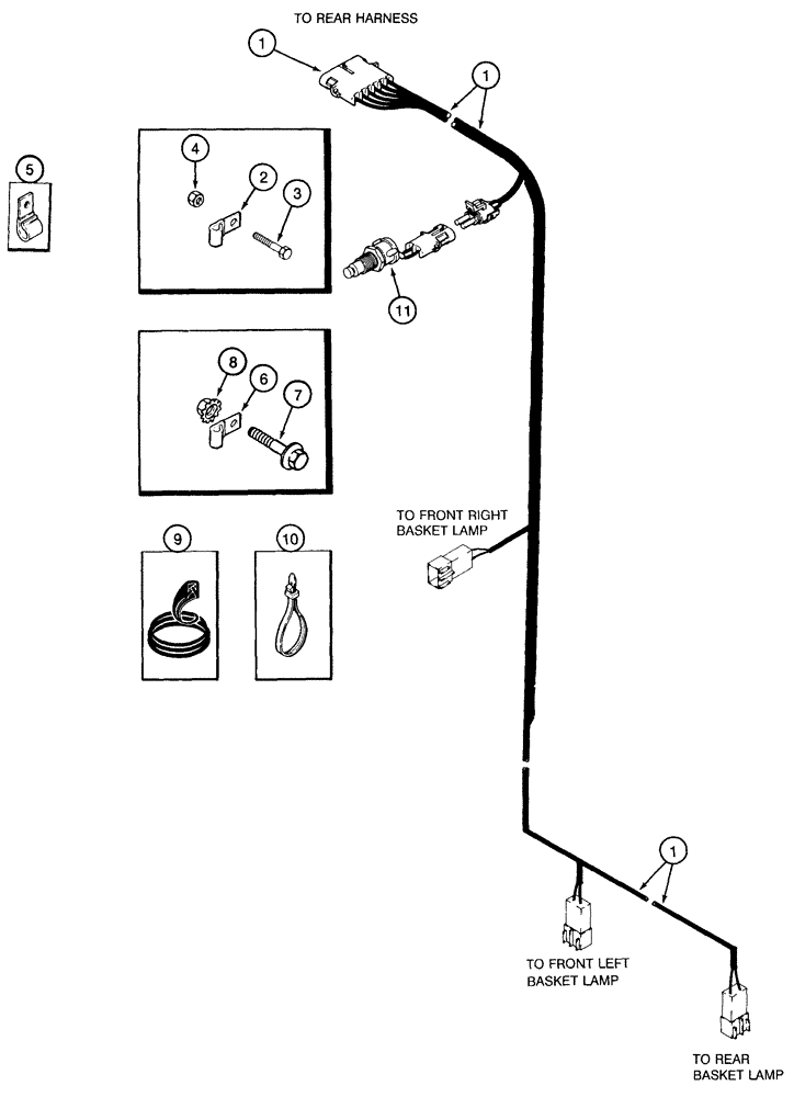 Схема запчастей Case IH 2155 - (4-14) - BASKET HARNESS (06) - ELECTRICAL SYSTEMS