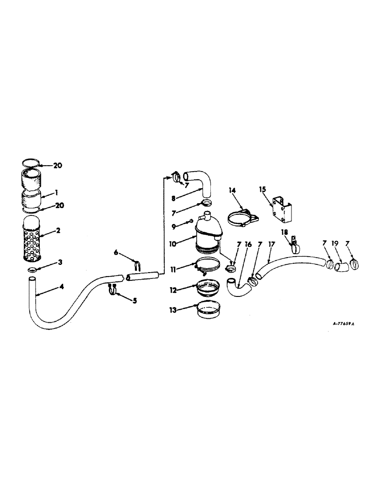 Схема запчастей Case IH 420 - (318) - AIR CLEANER, 416, CH501H THROUGH 1121L, 422, CH501H THROUGH 1967L (10) - ENGINE