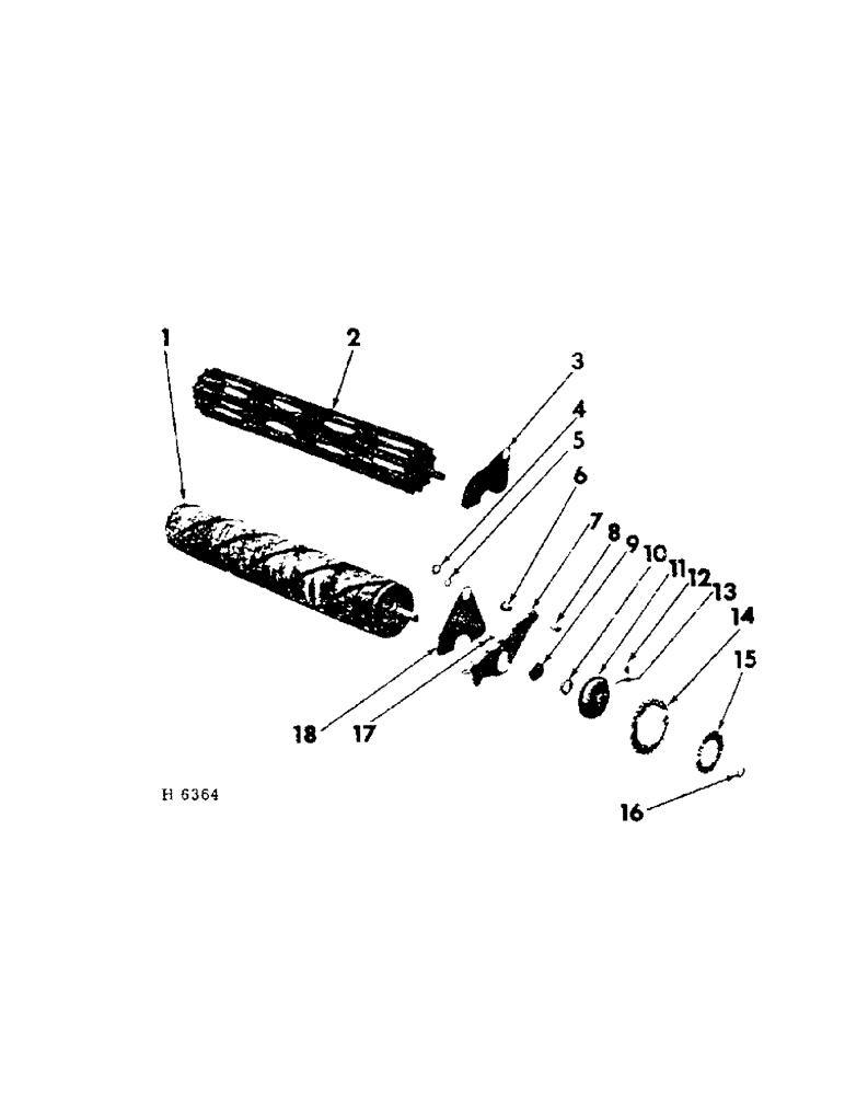 Схема запчастей Case IH 201 - (B-003) - UPPER ROLL (58) - ATTACHMENTS/HEADERS