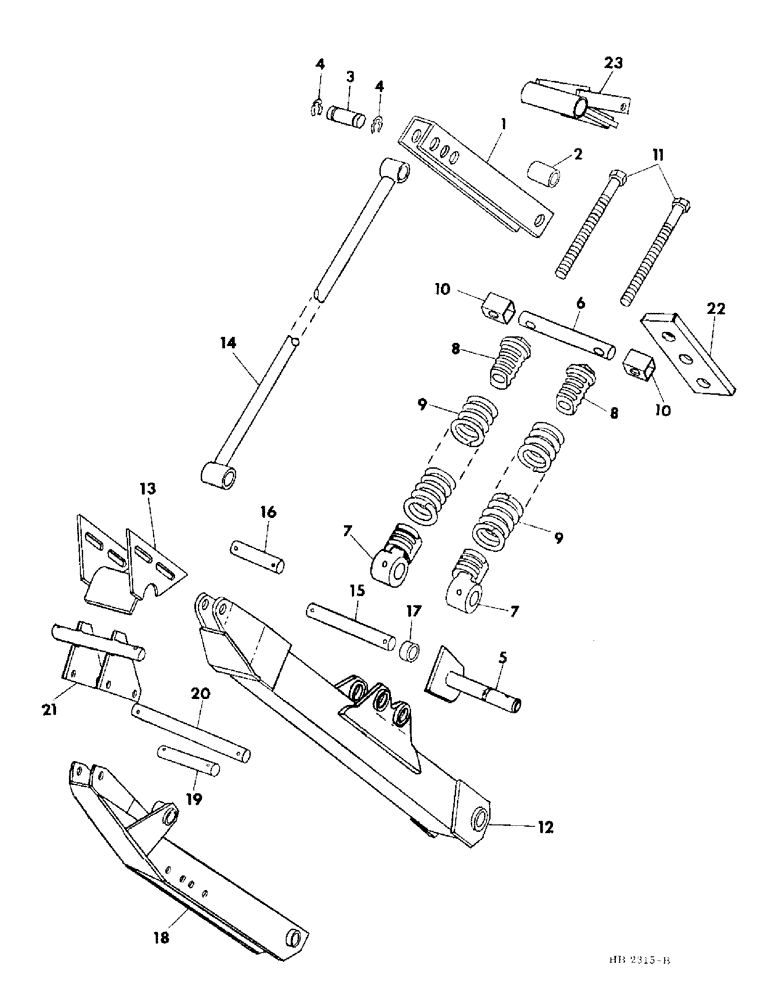 Схема запчастей Case IH 5500 - (09-05) - FRAME, HEADER FLOTATION AND ARM, FOR USE ON DRAPER HEADERS 1978 TO 1979 (12) - FRAME