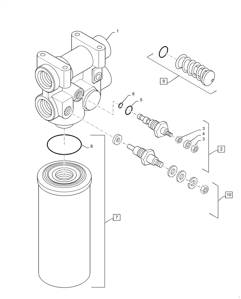 Схема запчастей Case IH STX375 - (08-03) - OIL FILTER - AXLE AND TRANSMISSION (08) - HYDRAULICS