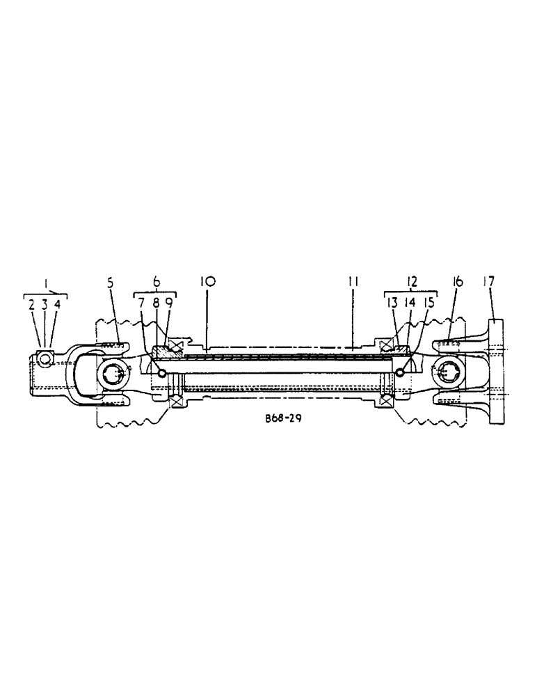 Схема запчастей Case IH 425 - (A-12) - PTO DRIVE SHAFT, 26 IN. MINIMUM COMPRESSION FOR USE ON TRACTORS WITH 14 IN. STD DRAWBAR 