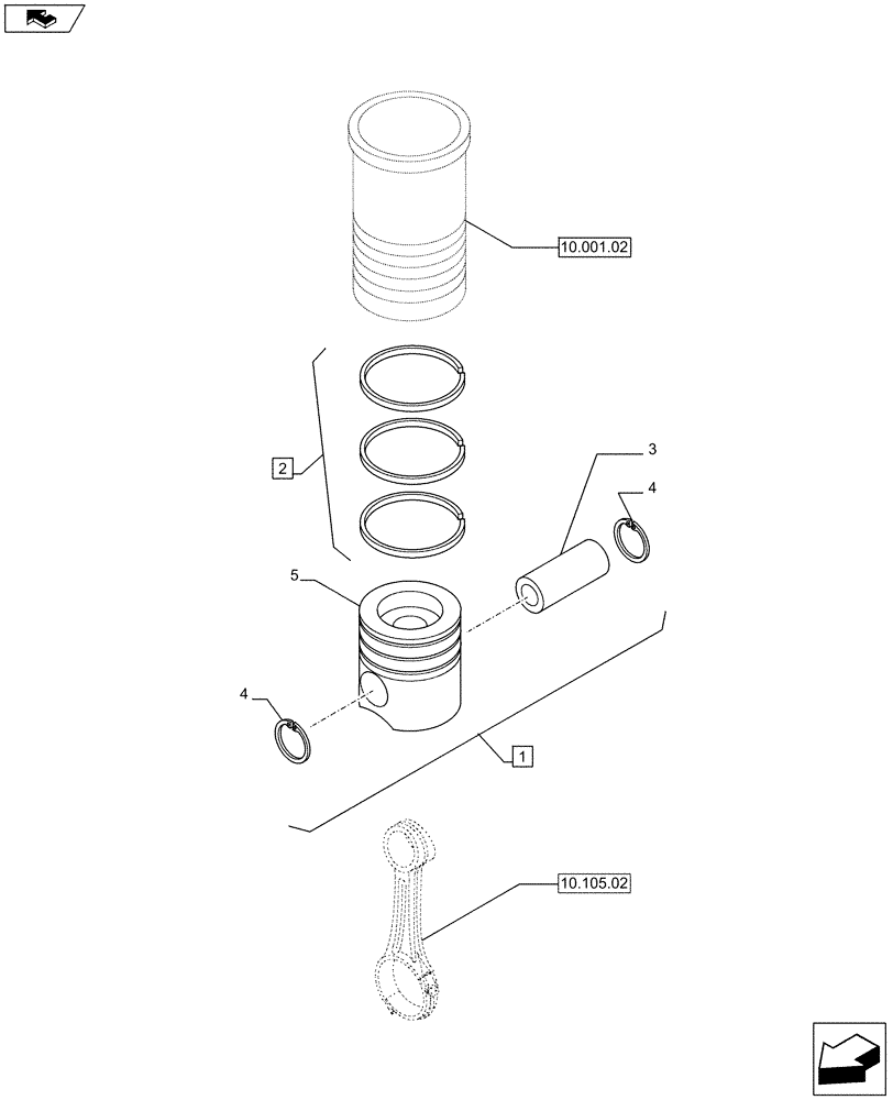 Схема запчастей Case IH F3BFE613D A003 - (10.105.01) - PISTON - ENGINE (5801372229) (10) - ENGINE