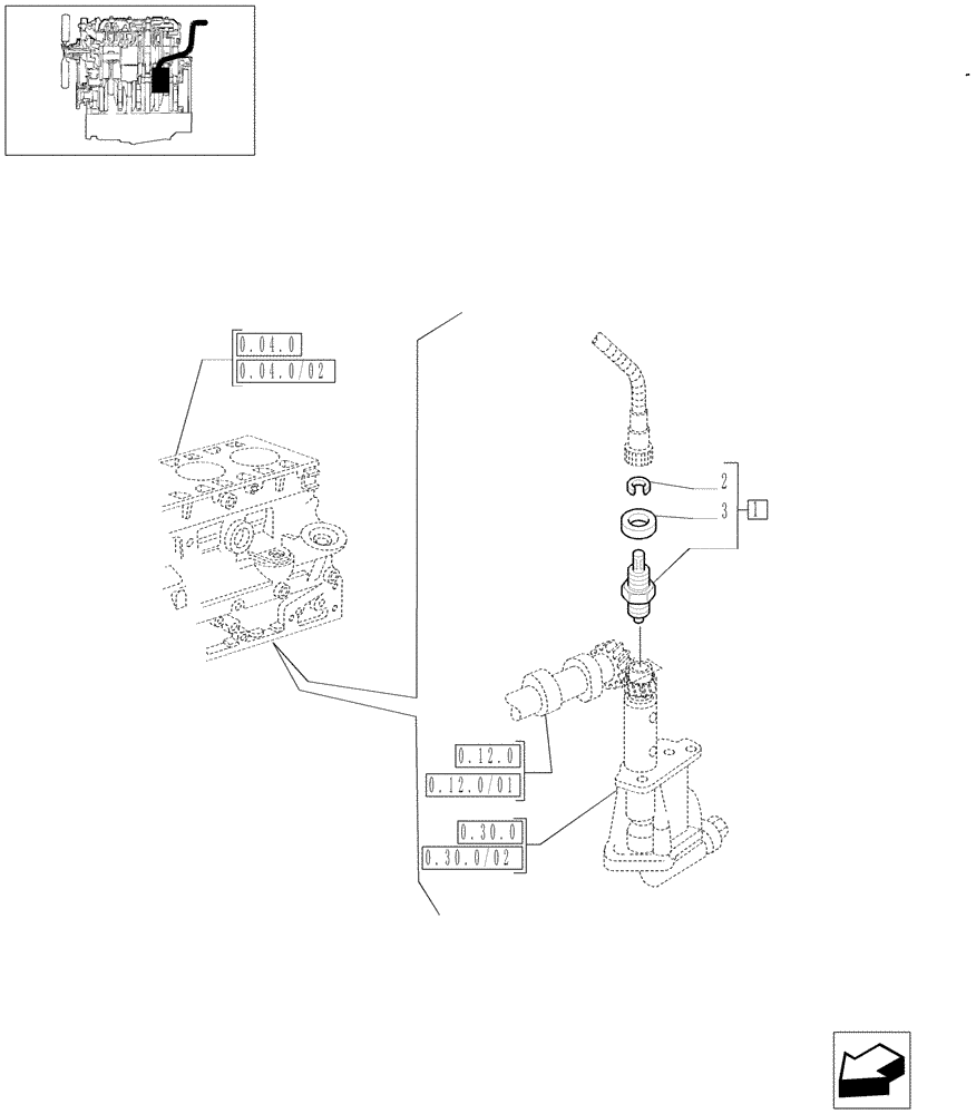 Схема запчастей Case IH JX60 - (0.42.0) - TACHOMETER DRIVE (01) - ENGINE