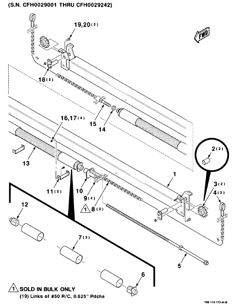 Схема запчастей Case IH 8830 - (5-10) - HAY CONDITIONER SPRING ASSEMBLY, SERIAL NUMBER CFH0029001 THRU CFH0029242 (09) - CHASSIS