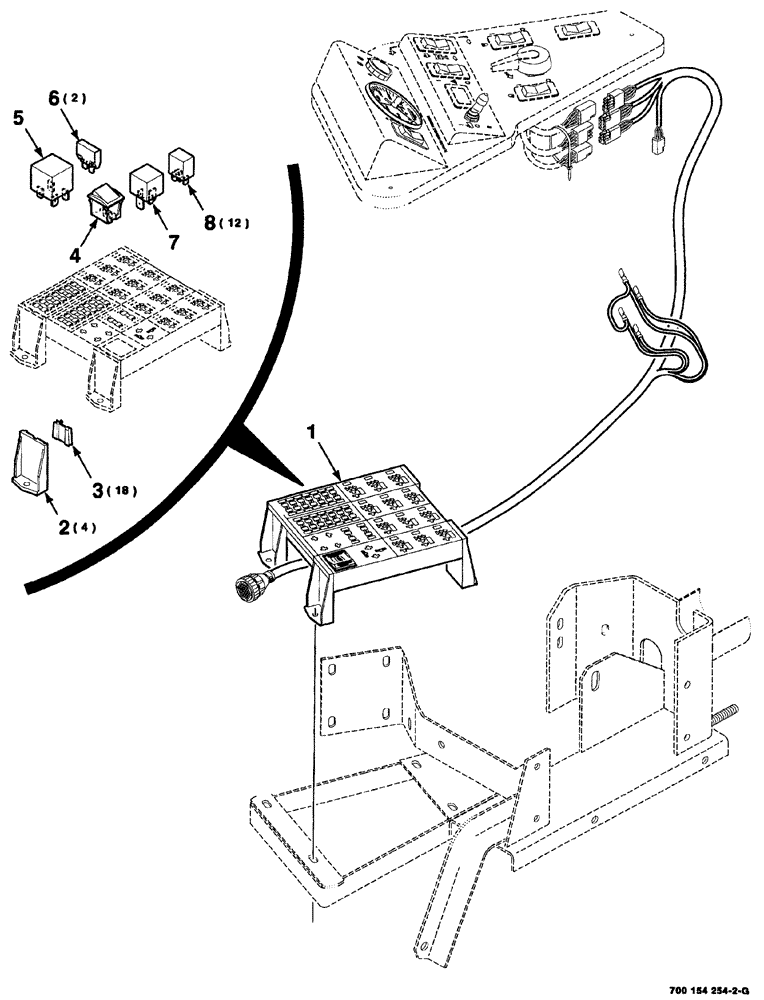 Схема запчастей Case IH 8880 - (04-010) - CONSOLE WIRE HARNESS ASSEMBLY (8880HP) (55) - ELECTRICAL SYSTEMS