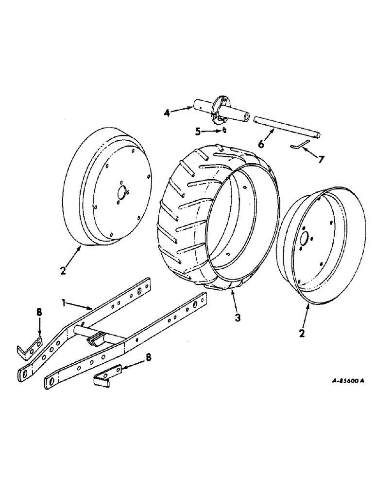 Схема запчастей Case IH 54-SERIES - (W-11) - PRESS WHEEL, PAN TYPE, ONE PER ROW 