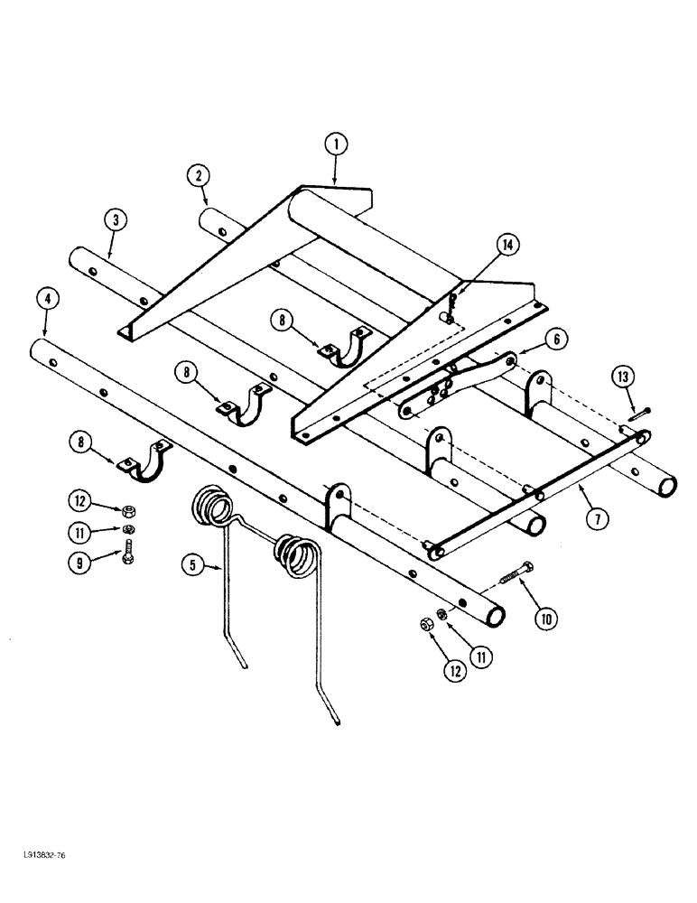 Схема запчастей Case IH 8100 - (9B-20) - THREE BAR HARROW, 4-1/2 AND 6 FOOT (09) - CHASSIS/ATTACHMENTS