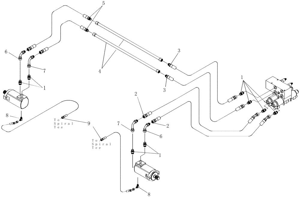 Схема запчастей Case IH 7700 - (B09.06[01]) - Hydraulic Circuit {Sidetrim Knives} (35) - HYDRAULIC SYSTEMS