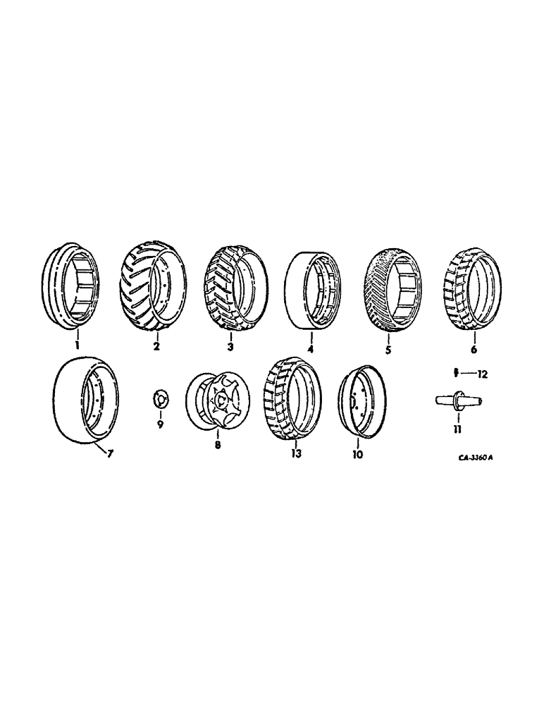 Схема запчастей Case IH 400 - (A-051) - PRESS WHEELS AND TIRES, ONE PER ROW 