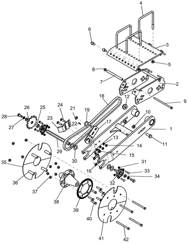 Схема запчастей Case IH 1210 - (44.100.07) - DRIVE WHEELS - LH 12R MECH WITH SPEED SENSOR (44) - WHEELS