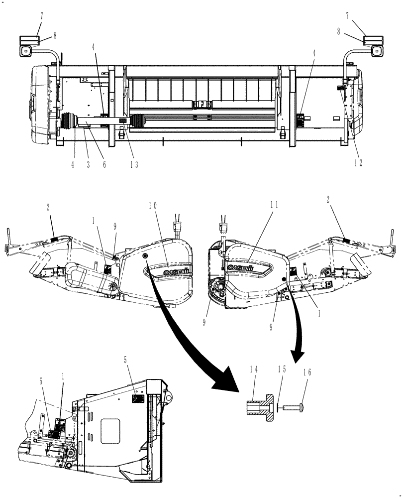 Схема запчастей Case IH 3016 - (90.108.02) - DECALS, RH, LH & REAR (90) - PLATFORM, CAB, BODYWORK AND DECALS