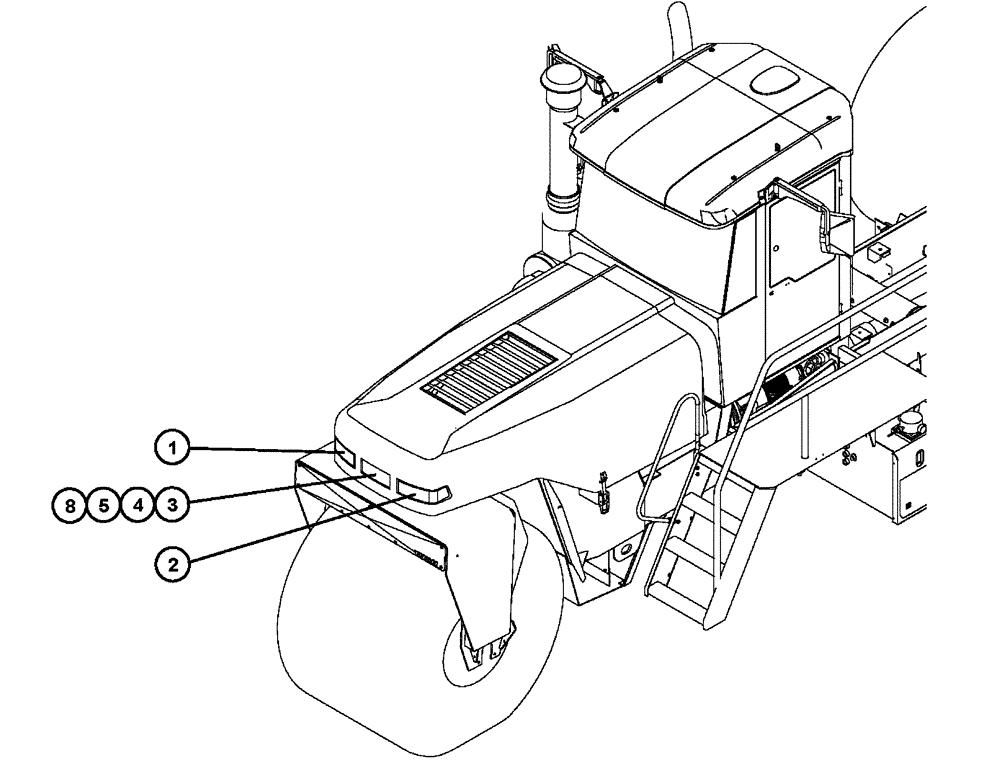 Схема запчастей Case IH FLX3300B - (08-004) - LIGHT GROUP - HOOD (06) - ELECTRICAL