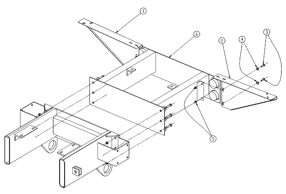 Схема запчастей Case IH 437 - (05-001) - EXTENSION GROUP, 3 MID Extensions & Mount Group