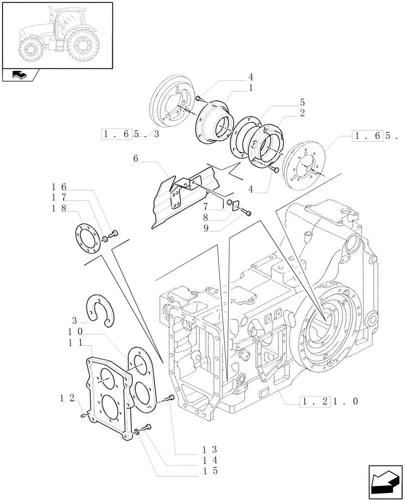 Схема запчастей Case IH PUMA 115 - (1.32.0) - TRANSMISSION, COVERS AND SUPPORTS (03) - TRANSMISSION