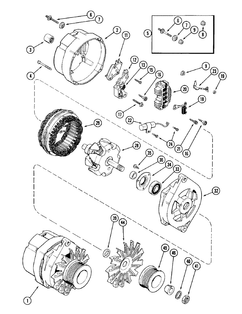 Схема запчастей Case IH 6000 - (4-14) - A181678 ALTERNATOR (04) - ELECTRICAL SYSTEMS