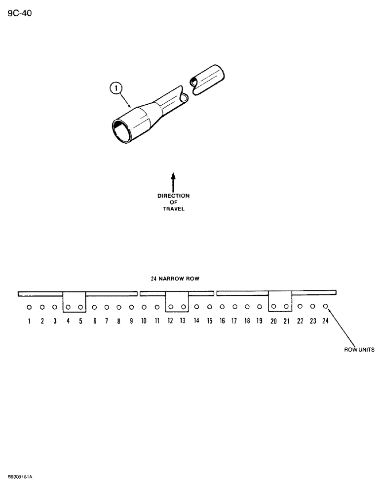 Схема запчастей Case IH 950 - (9C-40) - SEED DELIVERY TUBE, 24 ROW NARROW, FRONT FOLD (09) - CHASSIS/ATTACHMENTS