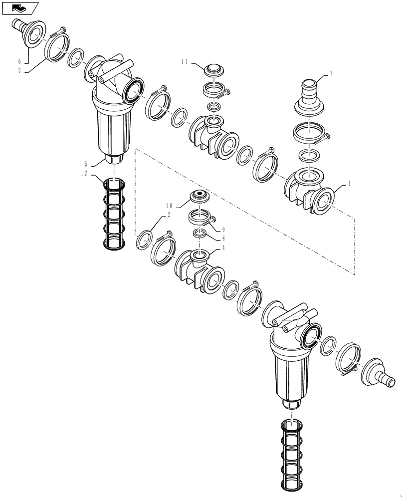 Схема запчастей Case IH 4420 - (09-028) - MANIFOLD, CENTER SECTION, LO-FLOW Liquid Plumbing