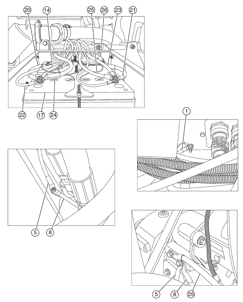 Схема запчастей Case IH SPX4410 - (04-045[01]) - BATTERY GROUP W/CABLES Suspension & Frame