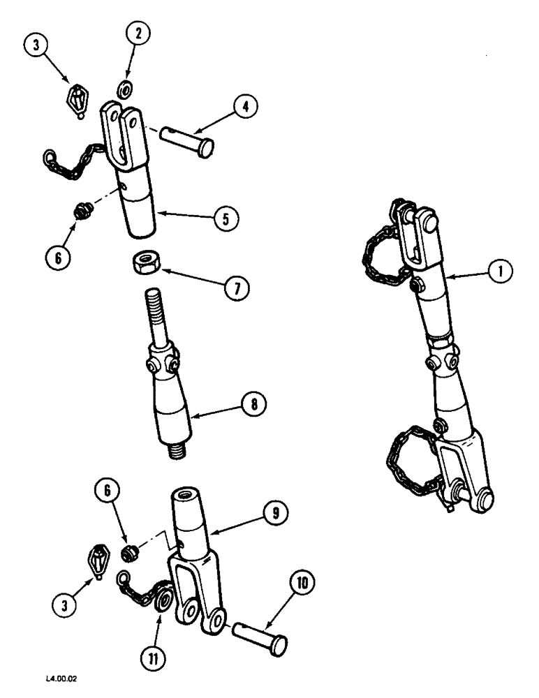 Схема запчастей Case IH 2130 - (9-138) - RODS - THREE POINT HITCH (09) - CHASSIS/ATTACHMENTS