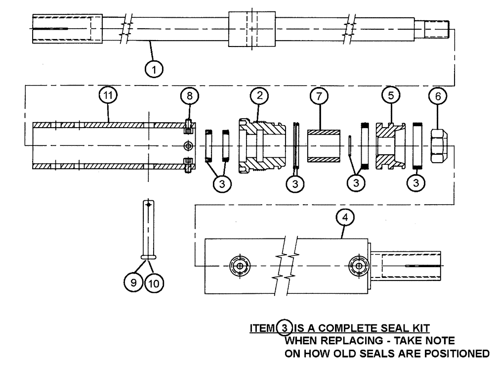 Схема запчастей Case IH PATRIOT XL - (07-011) - HYDRAULIC CYLINDER-TIE ROD (2"X9") 1” DIA. ROD Cylinders