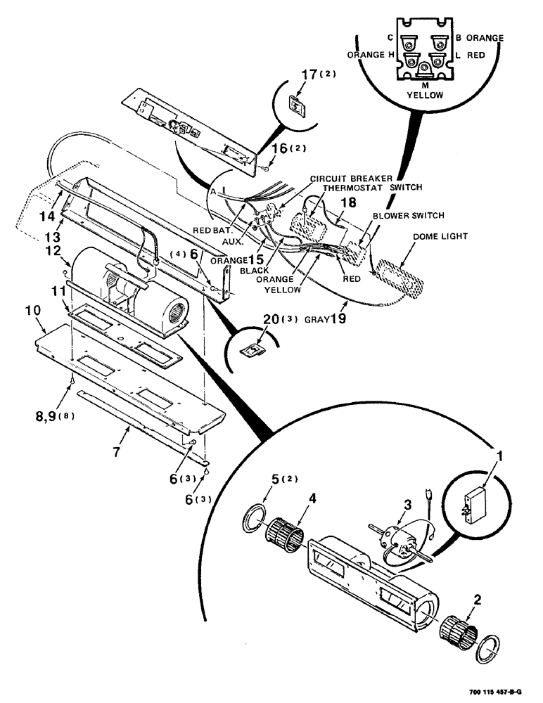 Схема запчастей Case IH 8830 - (4-16) - CAB BLOWER ASSEMBLY (04) - ELECTRICAL SYSTEMS