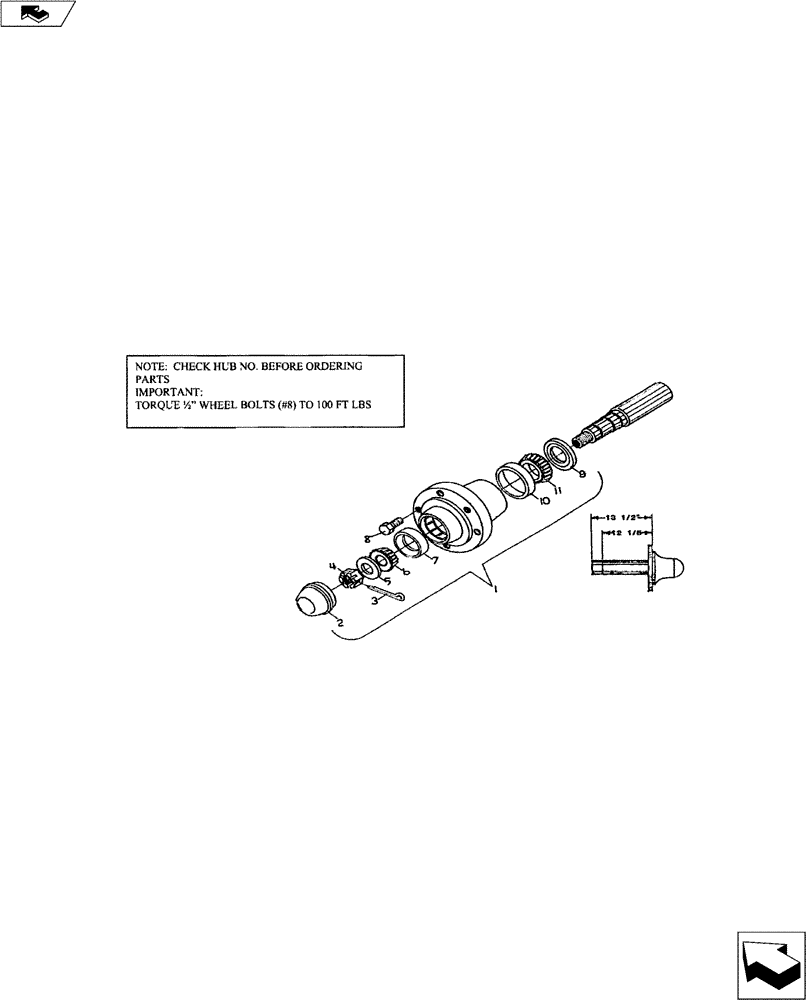 Схема запчастей Case IH COULTER - (44.100.02) - 888 HUB & SPINDLE ASSEMBLY (44) - WHEELS