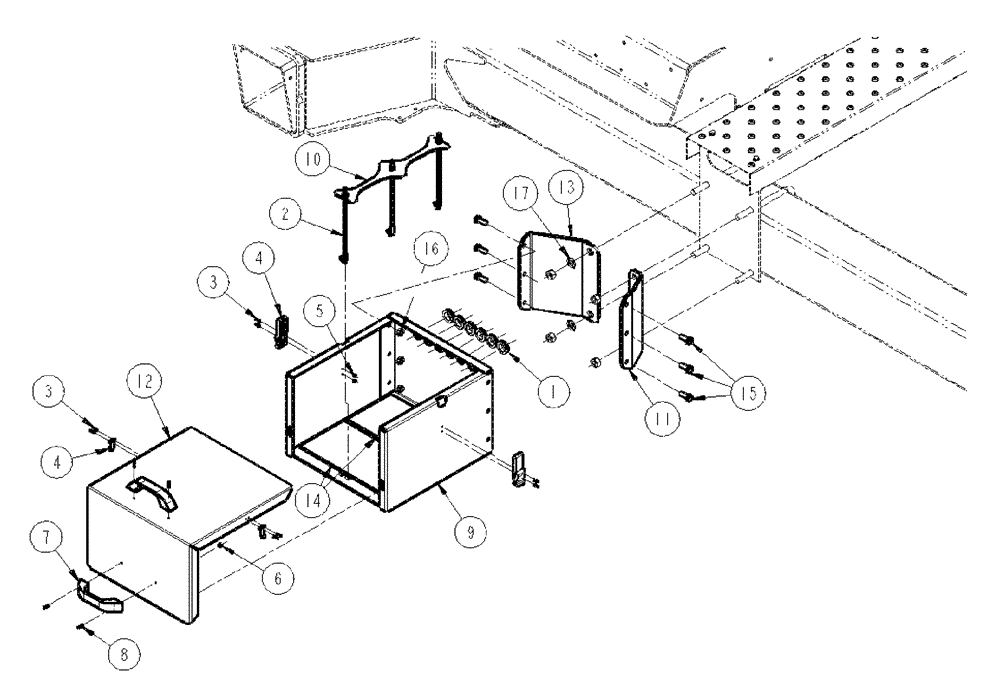 Схема запчастей Case IH SPX4260 - (04-004) - BATTERY GROUP Suspension & Frame