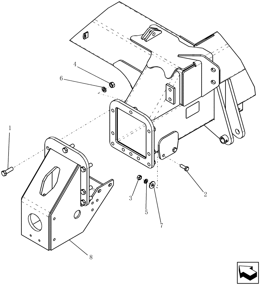 Схема запчастей Case IH ADX3360 - (D.13.B[05]) - LEFT REAR AXLES (ASN CBJ0005319) D - Travel