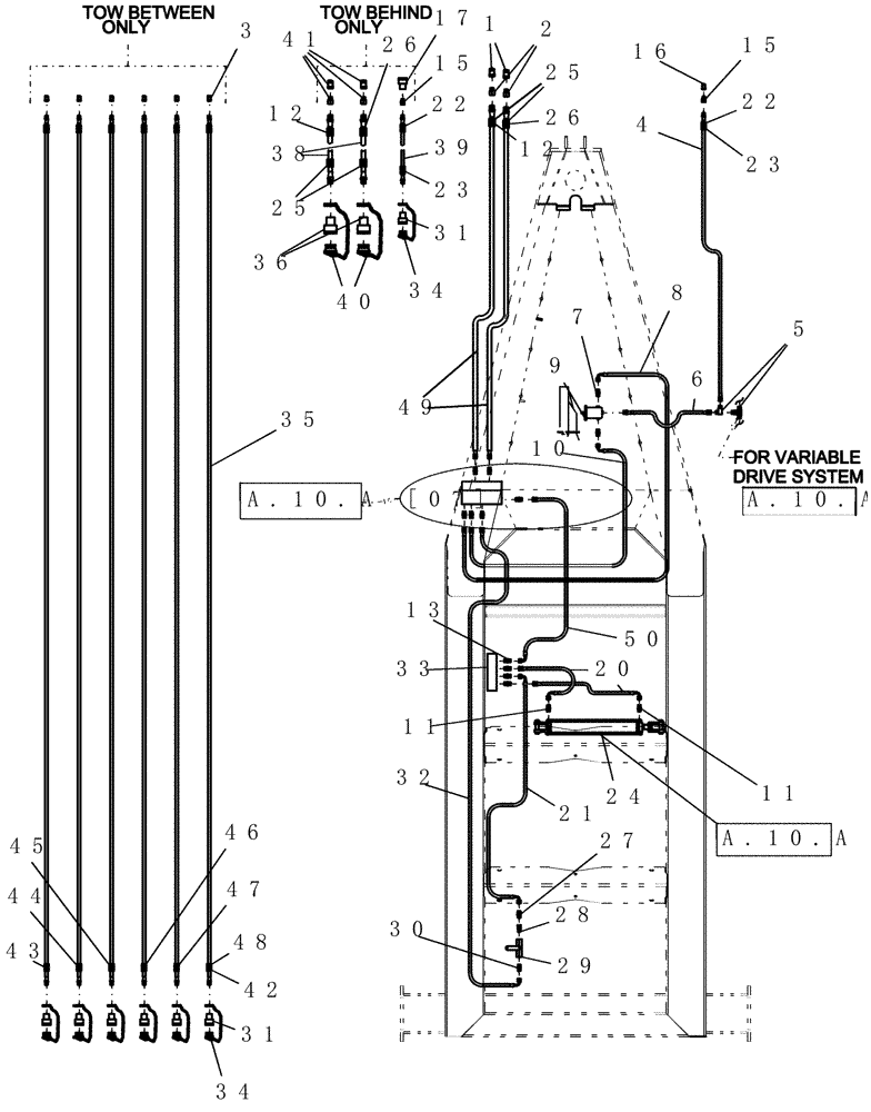 Схема запчастей Case IH ADX3380 - (A.10.A[04]) - HYDRAULICS - MAIN FRAME (FROM 08/2006) A - Distribution Systems