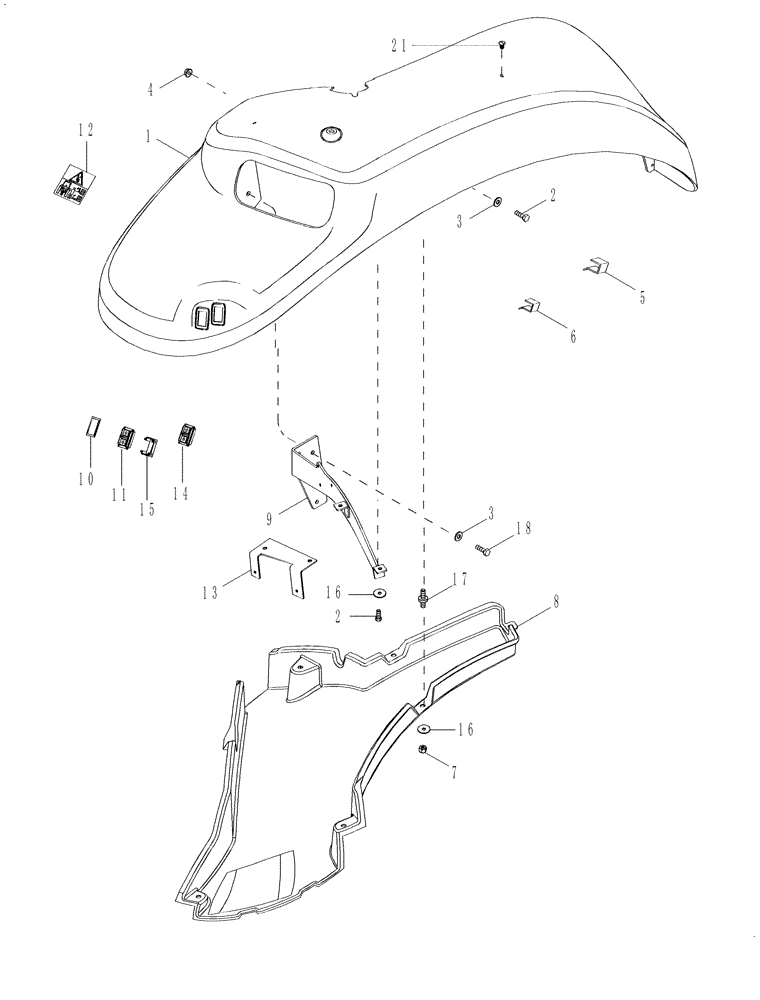 Схема запчастей Case IH MAGNUM 335 - (09-06) - FENDERS - REAR, NARROW (09) - CHASSIS/ATTACHMENTS