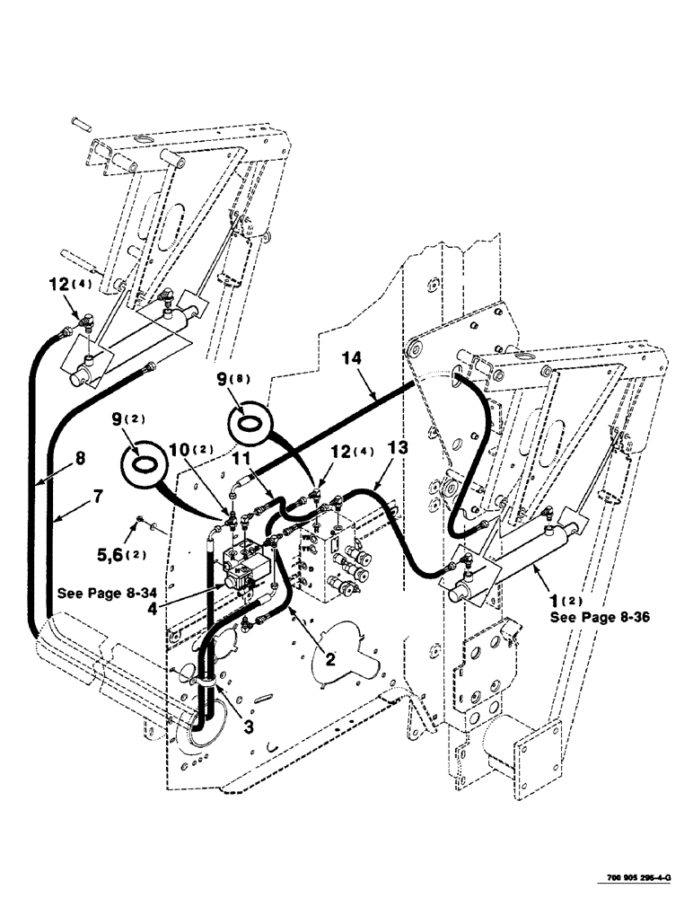 Схема запчастей Case IH RS451 - (9-32) - BALE KICKER KIT, HYDRAULIC ASSEMBLY Decals & Attachments