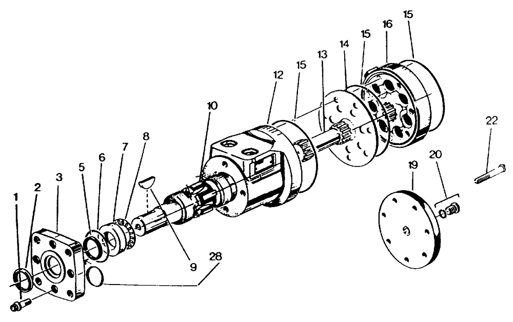 Схема запчастей Case IH 7700 - (B03[10]) - HYDRAULIC MOTOR {S Char-lynn: 22.6 cu.in.} Hydraulic Components & Circuits