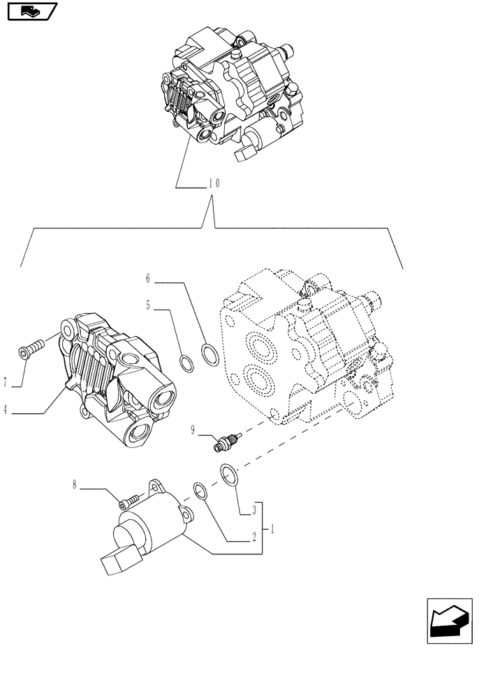 Схема запчастей Case IH MAGNUM 225 - (10.248.02[02]) - INJECTION PUMP, COMPONENTS (10) - ENGINE