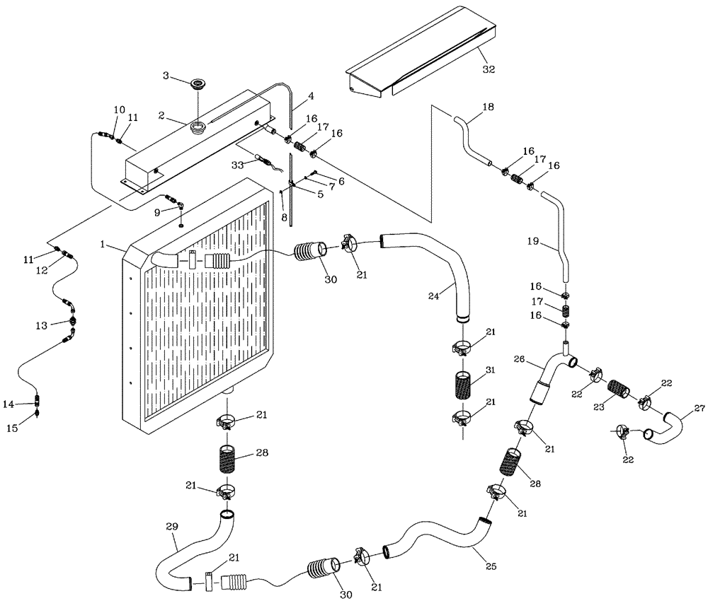 Схема запчастей Case IH 7700 - (C02[04]) - WATER RADIATOR {6CT} Engine & Engine Attachments